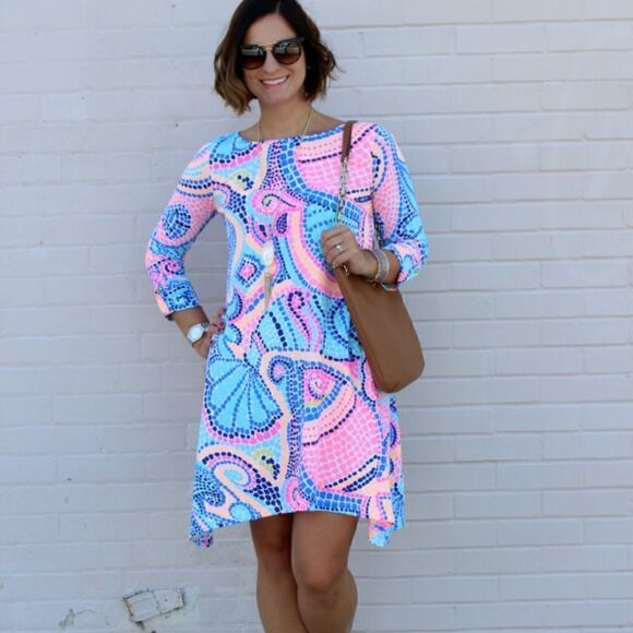 NWOT Lilly Pulitzer Edna Swing Dress in Tile Wave Size XS - Picture 1 of 5